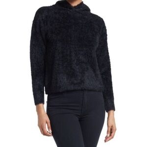 Devotion by CYRUS Eyelash Knit Hooded Long-sleeve Black Sweater, Size S, NWT